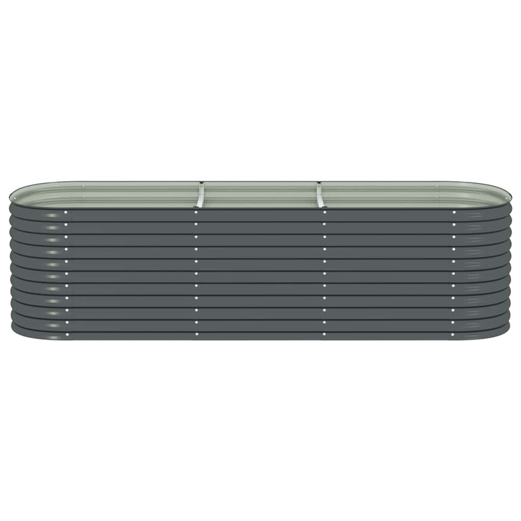 vidaXL Garden Raised Bed | Grey | Galvanised Steel | 320x80x81 cm