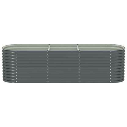 vidaXL Garden Raised Bed | Grey | Galvanised Steel | 320x80x81 cm