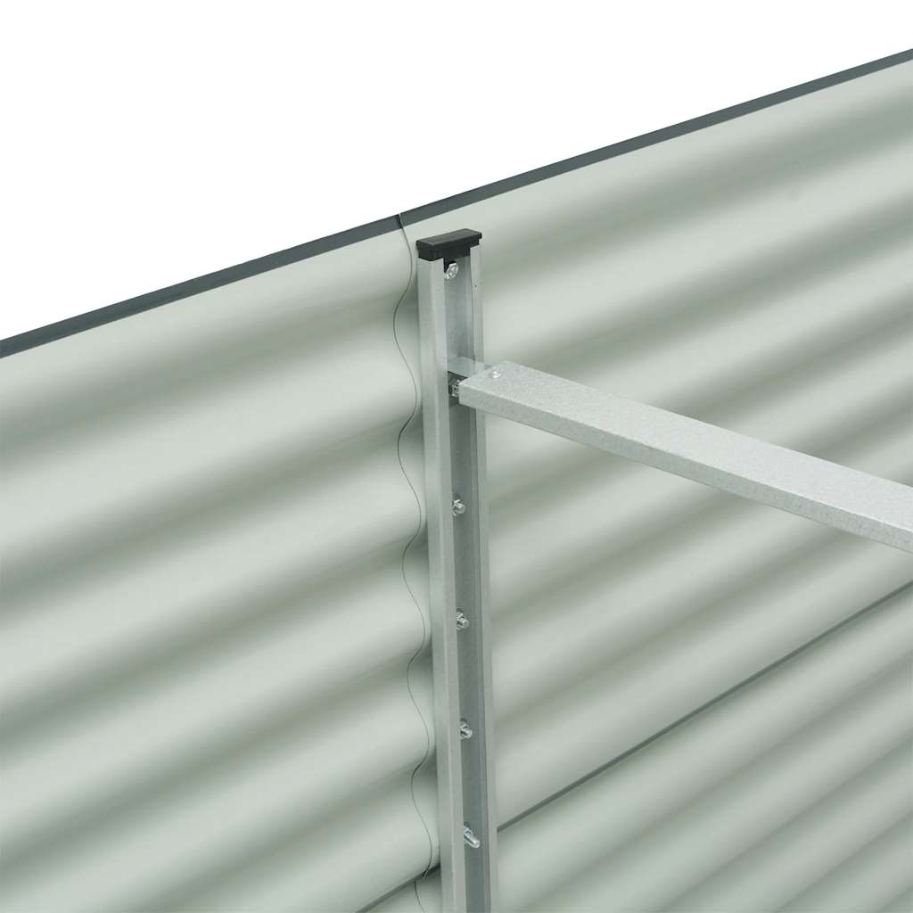 vidaXL Garden Raised Bed | Grey | Galvanised Steel | 320x80x81 cm