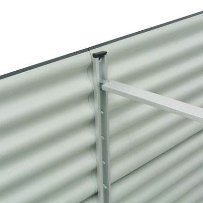 vidaXL Garden Raised Bed | Grey | Galvanised Steel | 320x80x81 cm