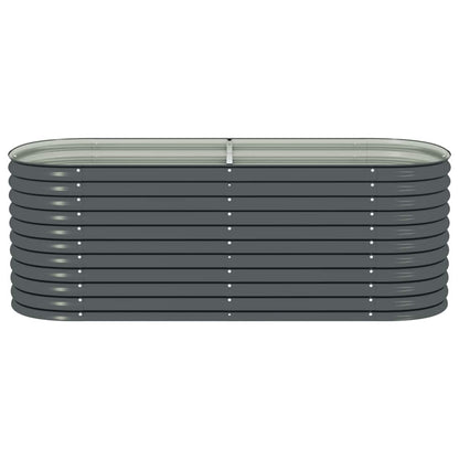 vidaXL Garden Raised Bed 240x80x81 cm Galvanised Steel Grey
