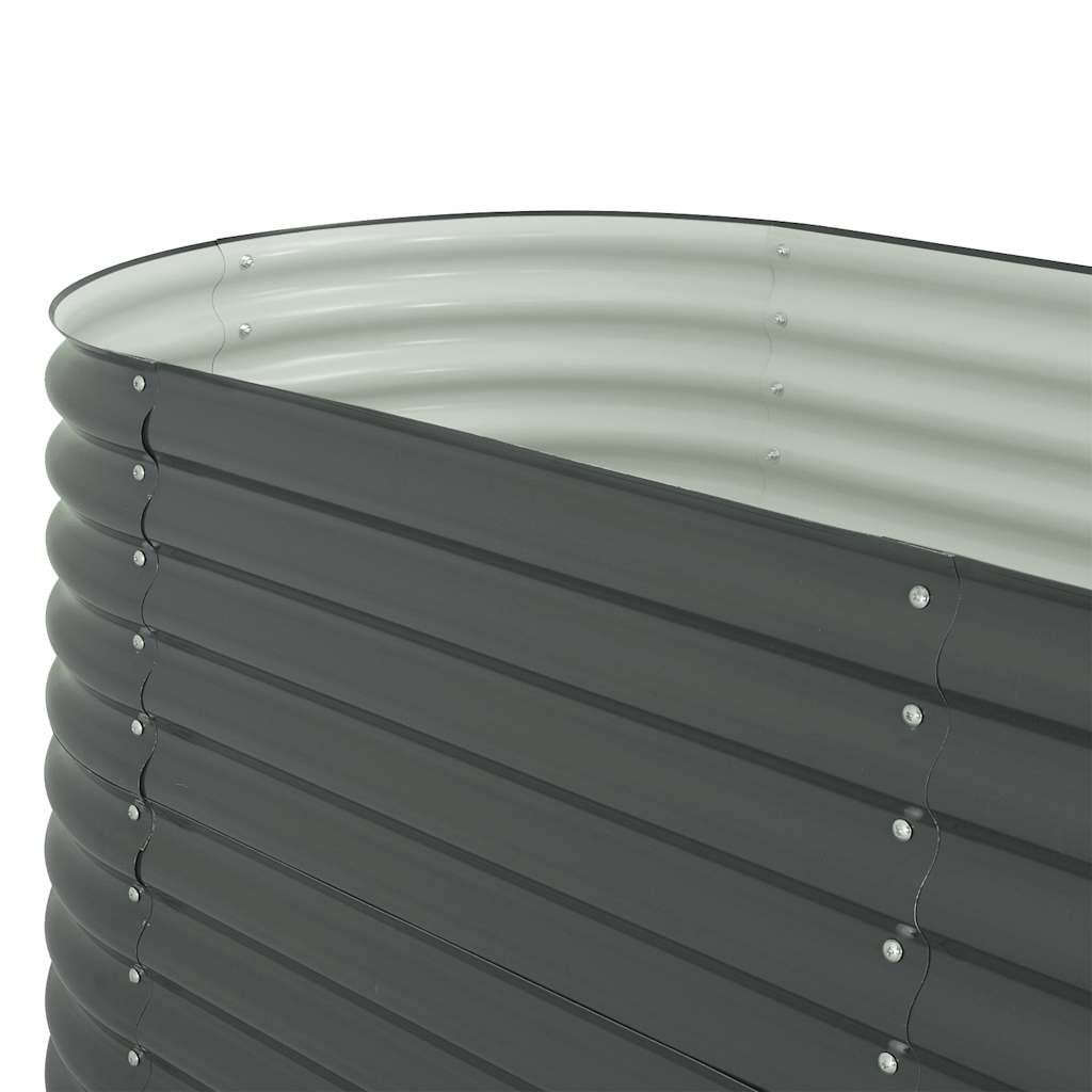 vidaXL Garden Raised Bed | Grey | Galvanised Steel | Large | Durable