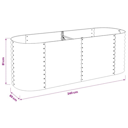 vidaXL Garden Raised Bed | Grey | Galvanised Steel | Large | Durable