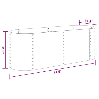 vidaXL Garden Raised Bed | Grey | Galvanised Steel | Large | Durable