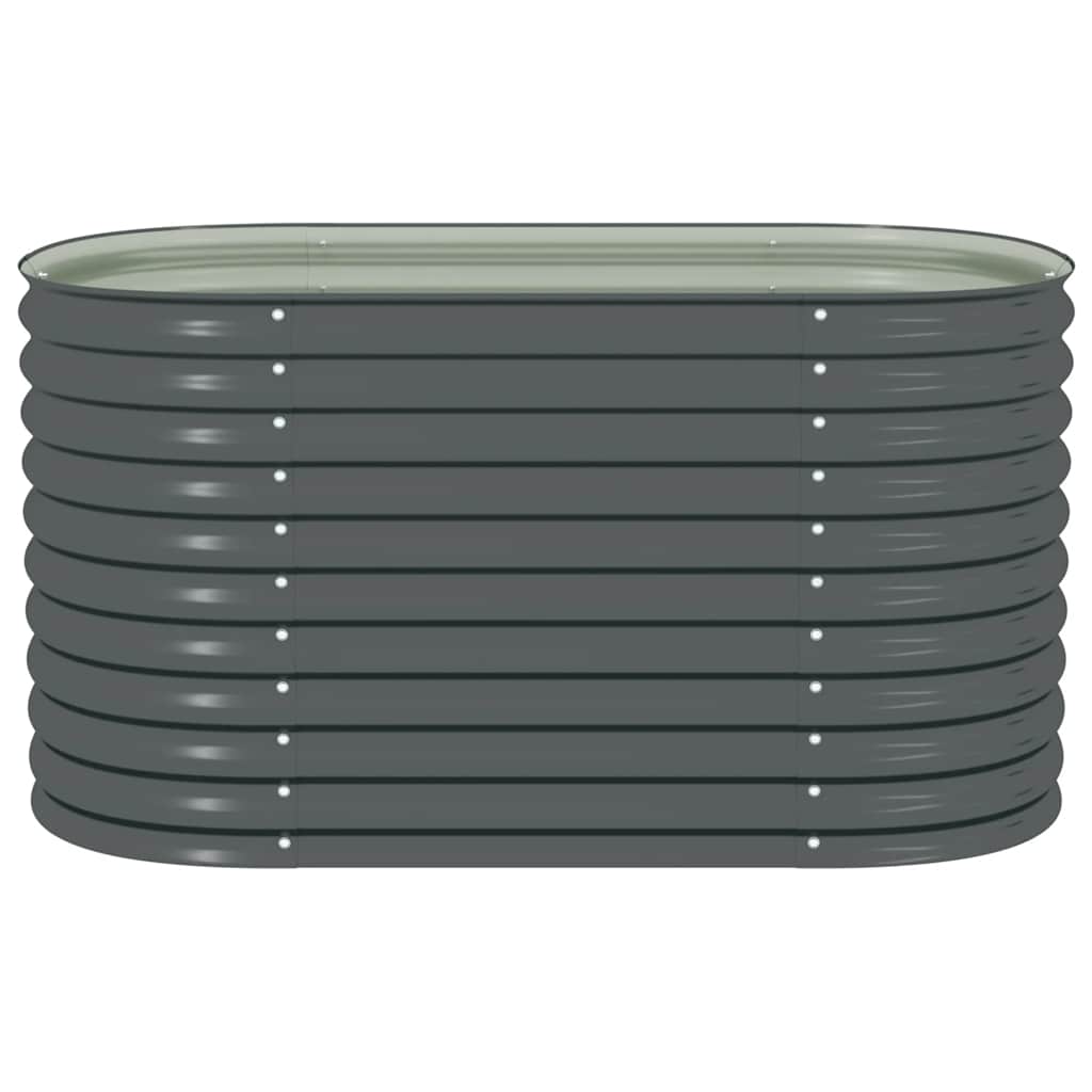 vidaXL Garden Raised Bed 160x80x81 cm Galvanised Steel Grey