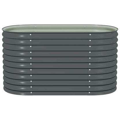 vidaXL Garden Raised Bed 160x80x81 cm Galvanised Steel Grey