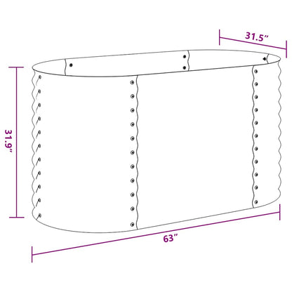 45524 vidaXL Garden Raised Bed 160x80x81 cm Galvanised Steel Grey