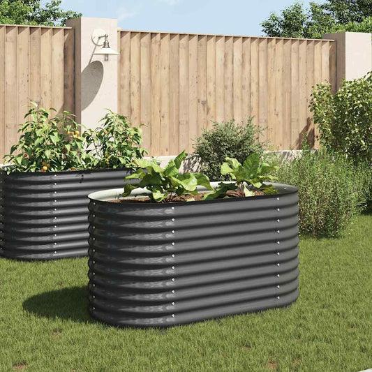 45524 vidaXL Garden Raised Bed 160x80x81 cm Galvanised Steel Grey