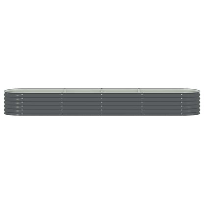 vidaXL Garden Raised Bed 400x80x44 cm Galvanised Steel Grey