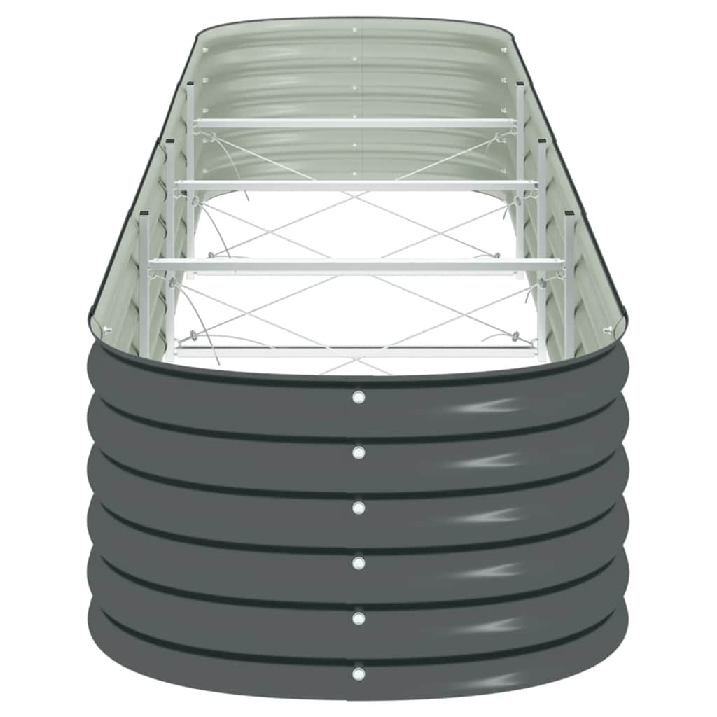 vidaXL Garden Raised Bed 400x80x44 cm Galvanised Steel Grey