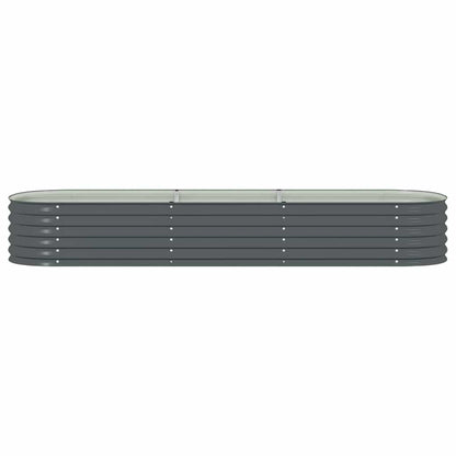 vidaXL Garden Raised Bed 320x80x44 cm Galvanised Steel Grey