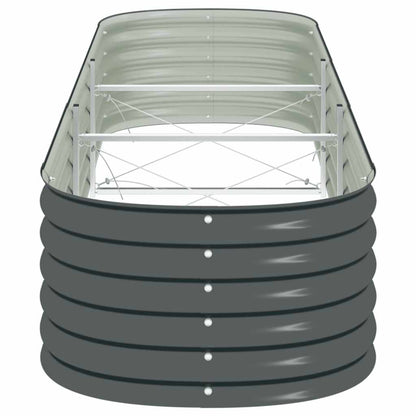 vidaXL Garden Raised Bed 320x80x44 cm Galvanised Steel Grey