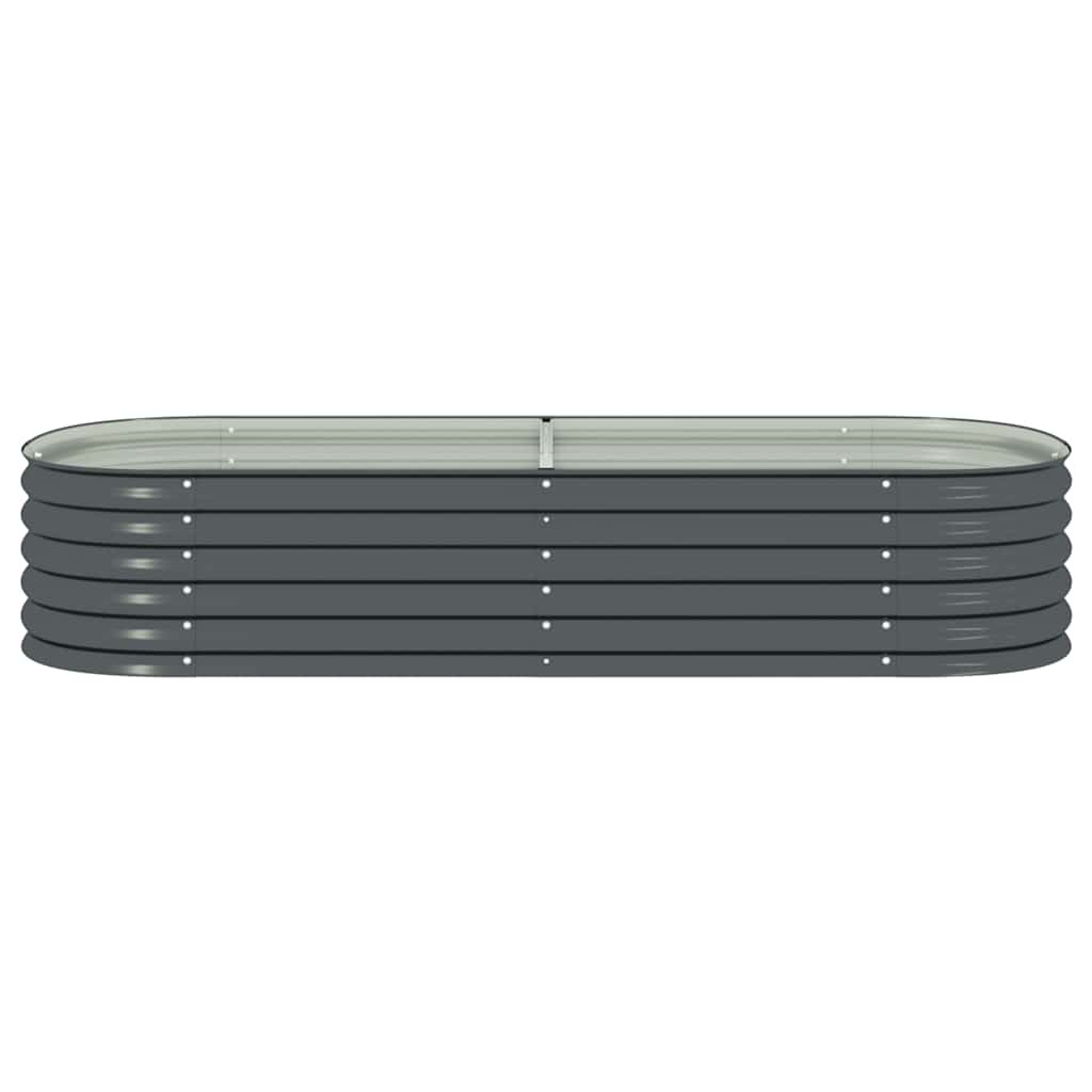 vidaXL Garden Raised Bed 240x80x44 cm Galvanised Steel Grey