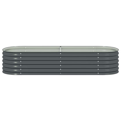 vidaXL Garden Raised Bed 240x80x44 cm Galvanised Steel Grey