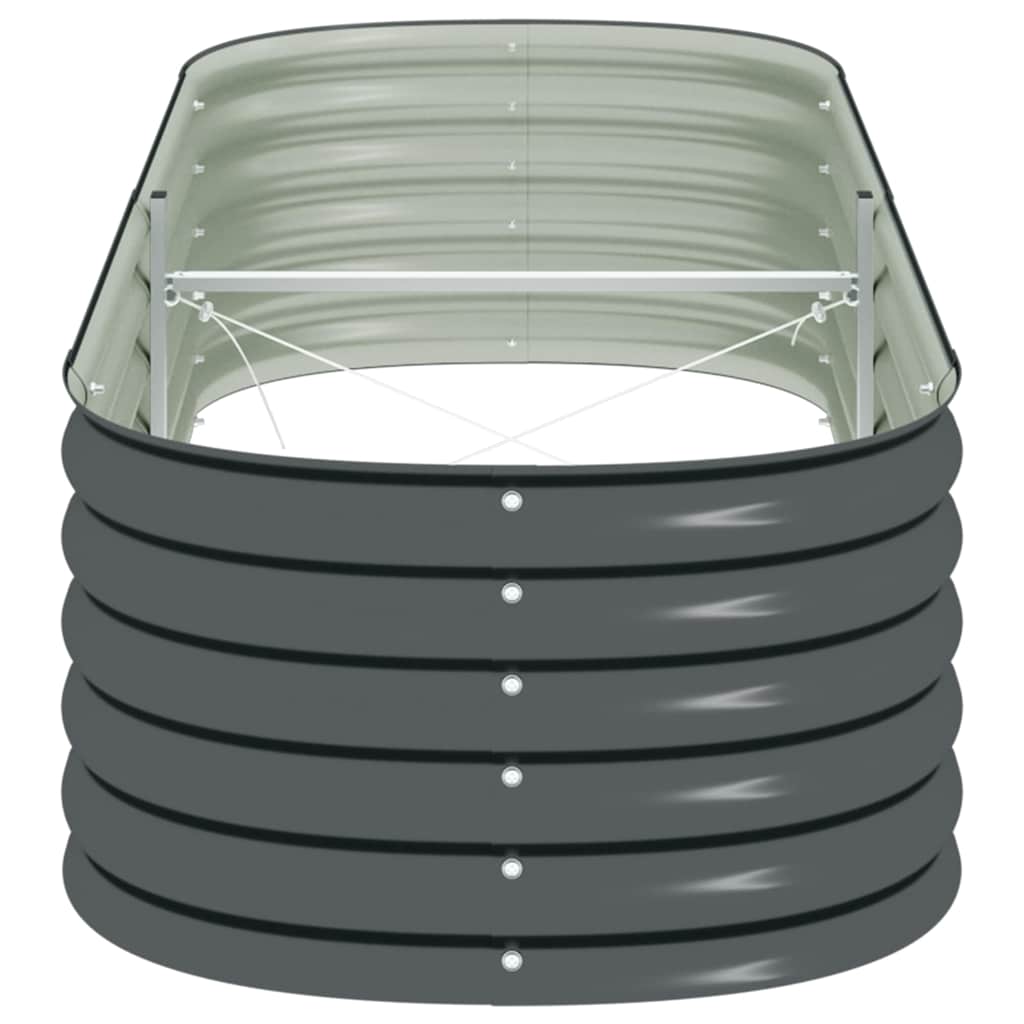 vidaXL Garden Raised Bed 240x80x44 cm Galvanised Steel Grey