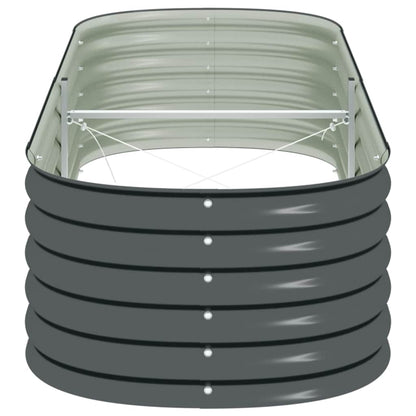 vidaXL Garden Raised Bed 240x80x44 cm Galvanised Steel Grey