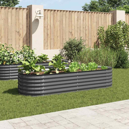 vidaXL Garden Raised Bed 240x80x44 cm Galvanised Steel Grey