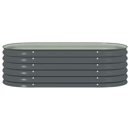 vidaXL Garden Raised Bed 160x80x44 cm Galvanised Steel Grey