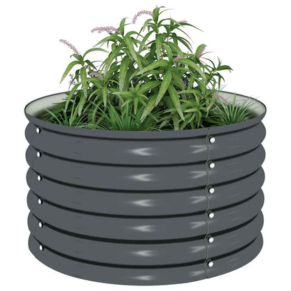 vidaXL Garden Raised Bed 80x80x44 cm Galvanised Steel Grey