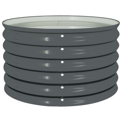 vidaXL Garden Raised Bed 80x80x44 cm Galvanised Steel Grey