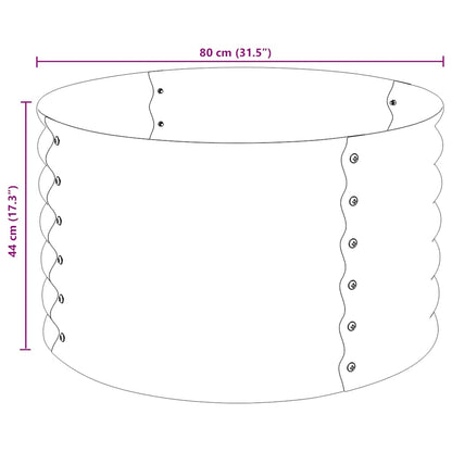 vidaXL Garden Raised Bed 80x80x44 cm Galvanised Steel Grey