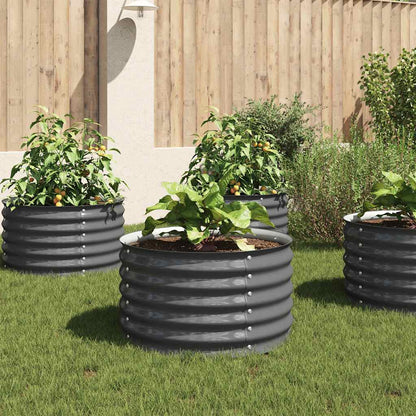 vidaXL Garden Raised Bed 80x80x44 cm Galvanised Steel Grey