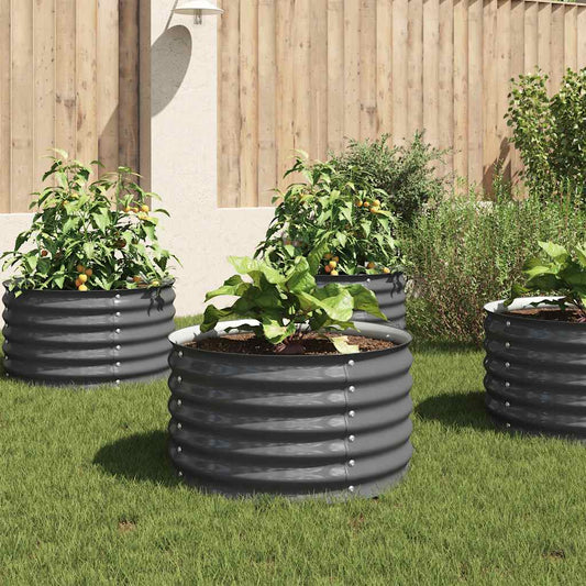 45530 vidaXL Garden Raised Bed 80x80x44 cm Galvanised Steel Grey