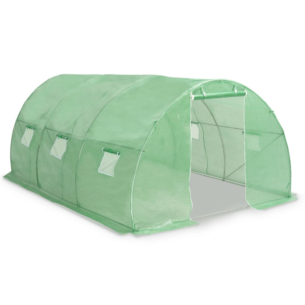vidaXL Greenhouse | Green | Polyethylene mesh fabric and galvanised steel