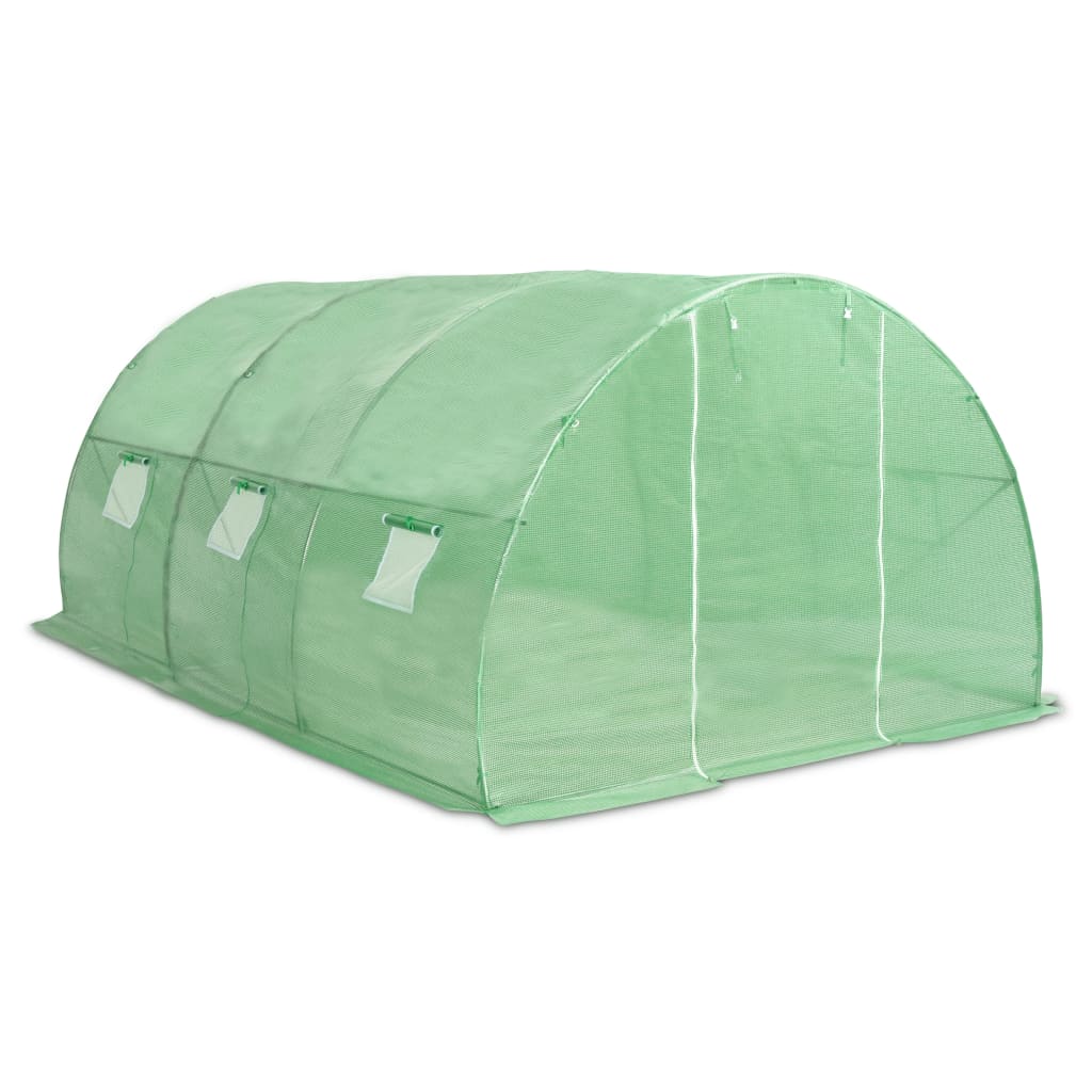 vidaXL Greenhouse | Green | Polyethylene mesh fabric and galvanised steel