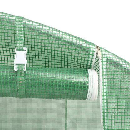 vidaXL Greenhouse | Green | Polyethylene mesh fabric and galvanised steel