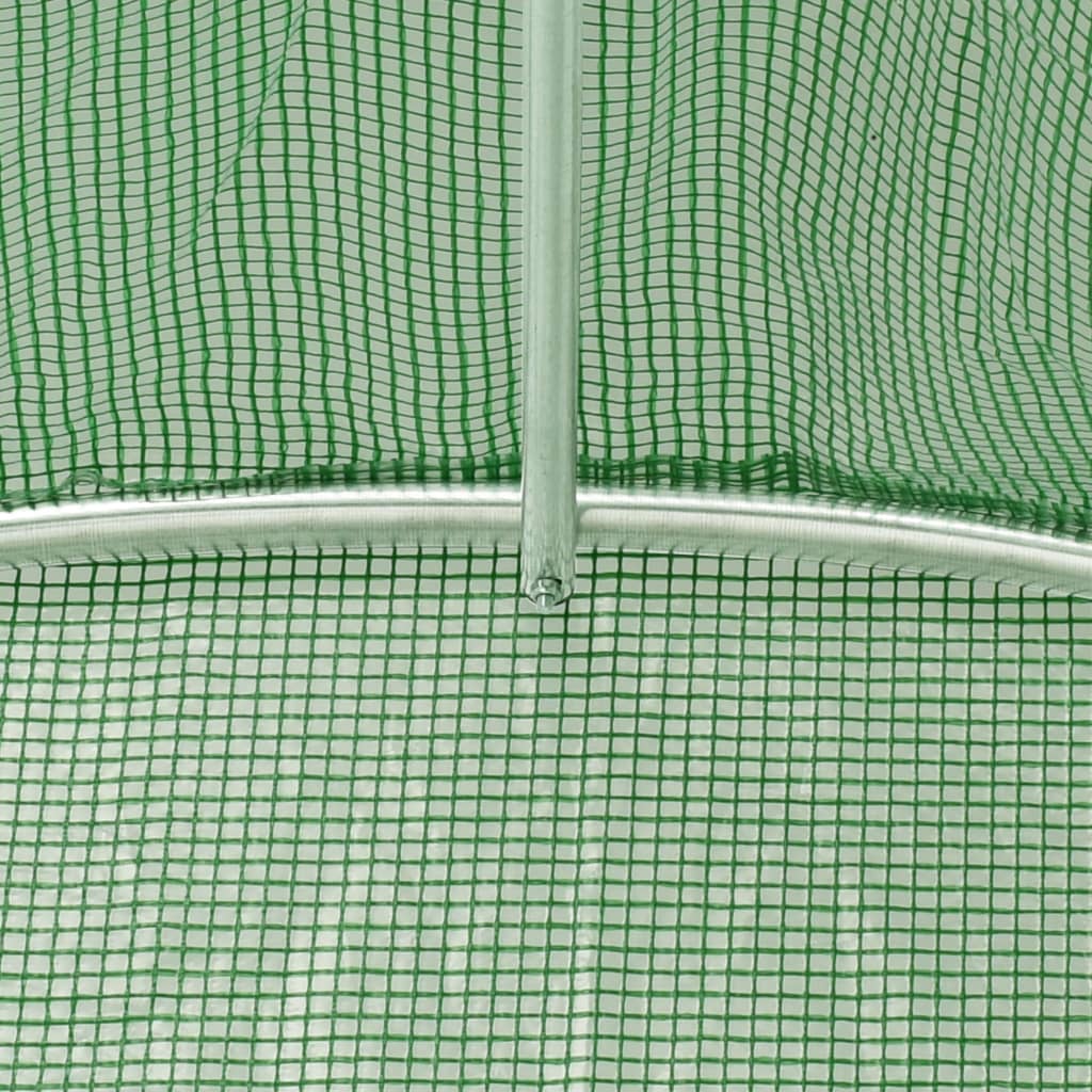 vidaXL Greenhouse | Green | Polyethylene mesh fabric and galvanised steel