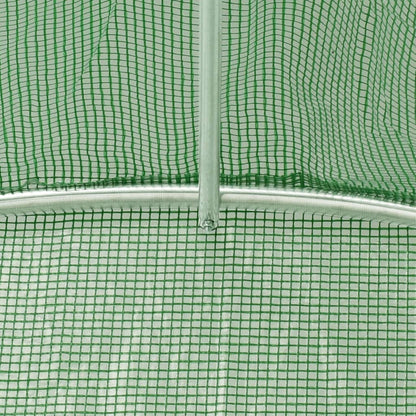 vidaXL Greenhouse | Green | Polyethylene mesh fabric and galvanised steel