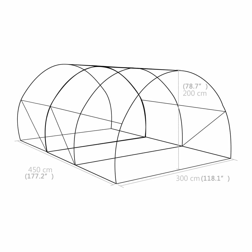 vidaXL Greenhouse | Green | Polyethylene mesh fabric and galvanised steel