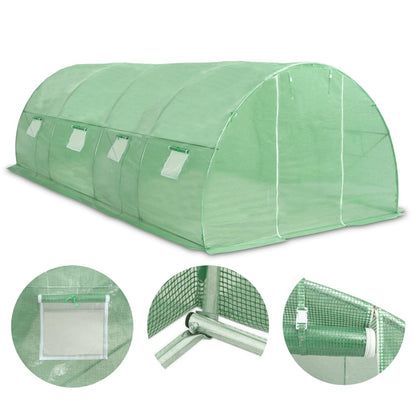vidaXL Greenhouse | Green | PE (polyethylene) mesh fabric, Galvanised steel