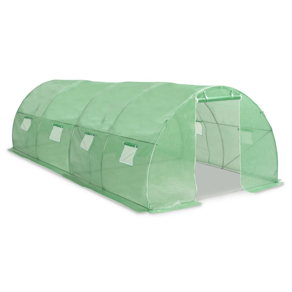 vidaXL Greenhouse | Green | PE (polyethylene) mesh fabric, Galvanised steel