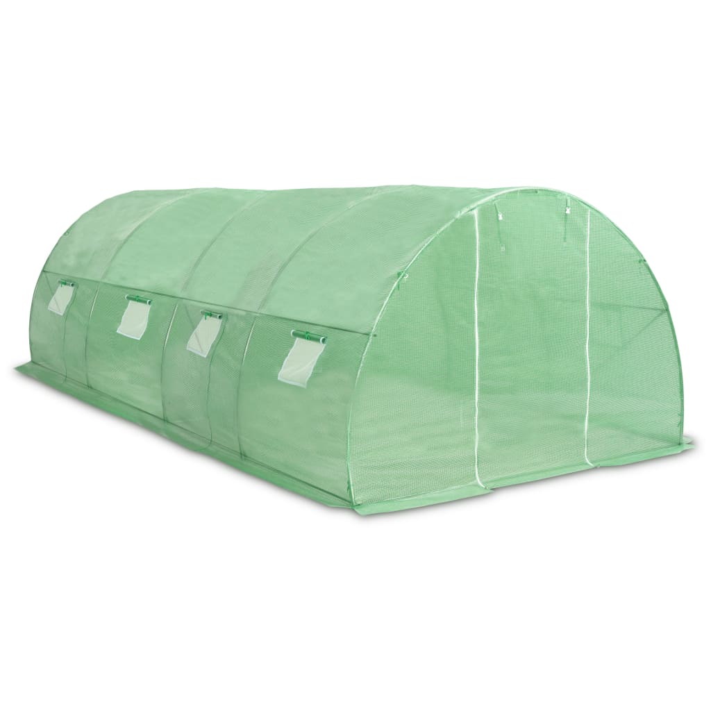 vidaXL Greenhouse | Green | PE (polyethylene) mesh fabric, Galvanised steel
