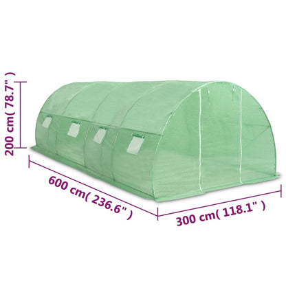 vidaXL Greenhouse | Green | PE (polyethylene) mesh fabric, Galvanised steel