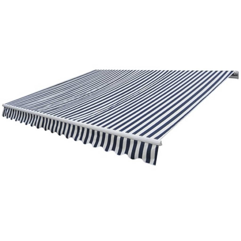 275552 vidaXL Folding Awning Manual Operated 300 cm Blue/White (143024+143036)