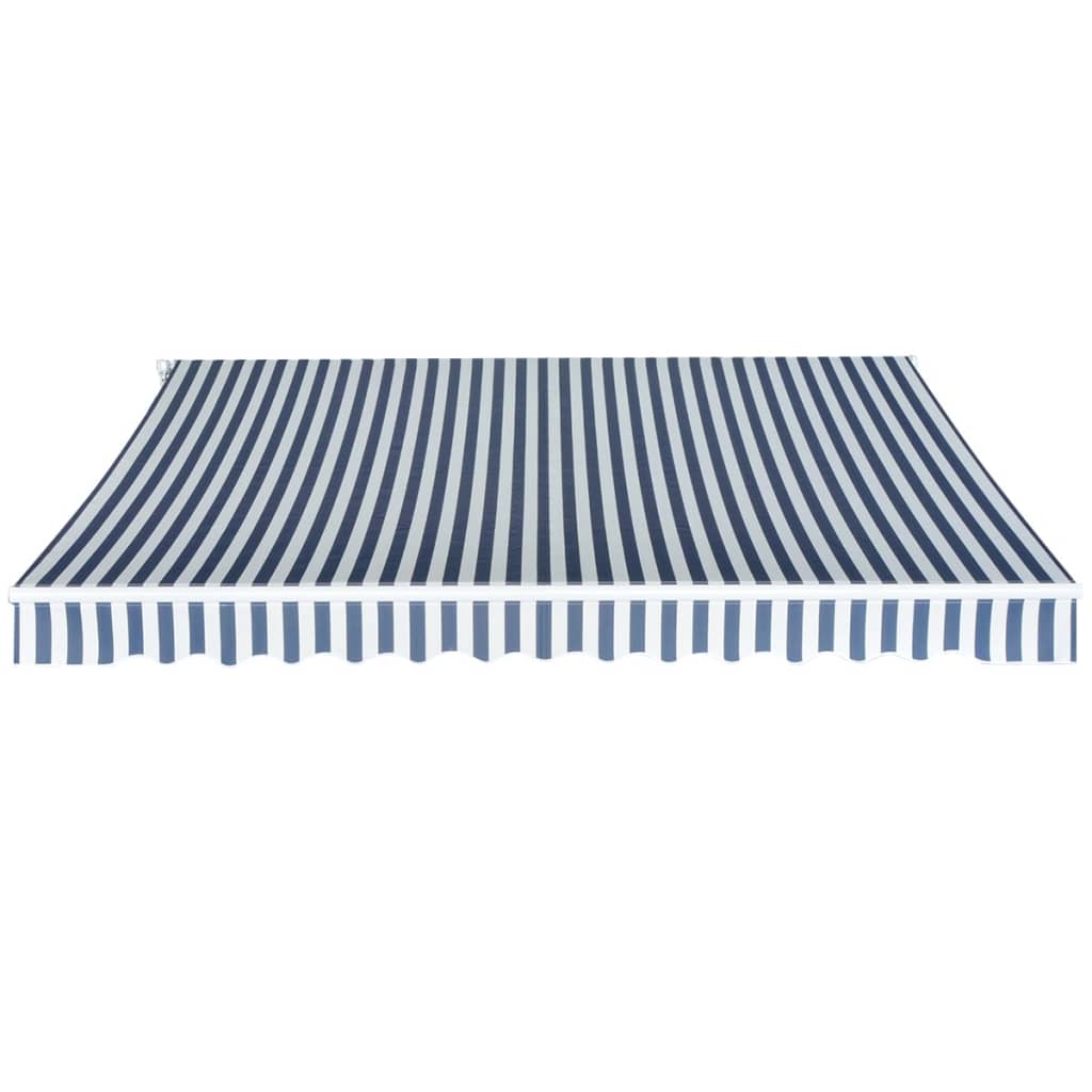 vidaXL Folding Awning Manual Operated 350 cm Blue/White