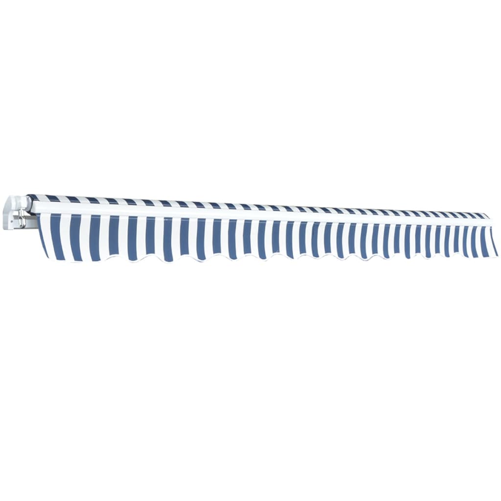 vidaXL Folding Awning Manual Operated 350 cm Blue/White