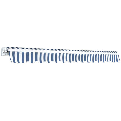 vidaXL Folding Awning Manual Operated 350 cm Blue/White