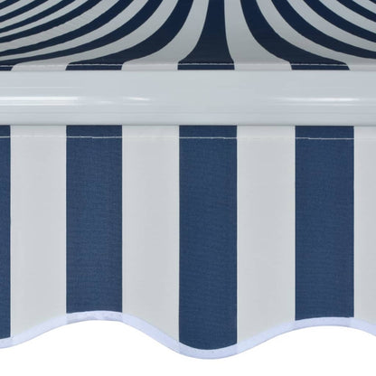 vidaXL Folding Awning Manual Operated 350 cm Blue/White