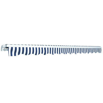 vidaXL Folding Awning Manual Operated 450 cm Blue/White