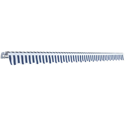 vidaXL Folding Awning Manual Operated 500 cm Blue/White
