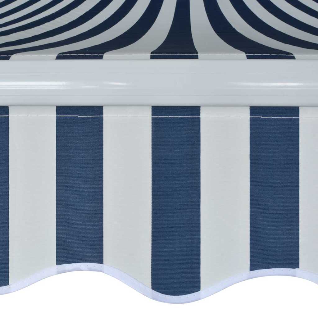 vidaXL Folding Awning Manual Operated 500 cm Blue/White
