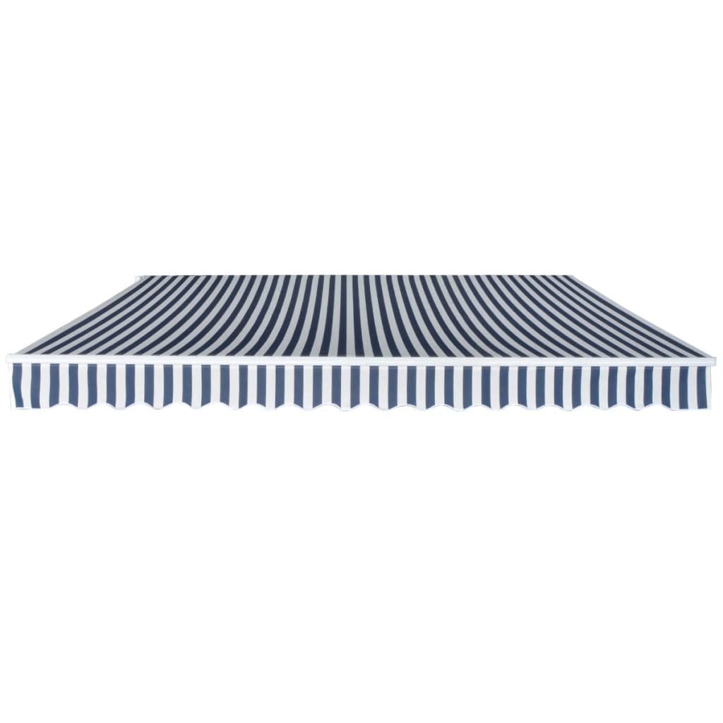 275570 vidaXL Folding Awning Manual Operated 400 cm Blue/White (143025+143046)