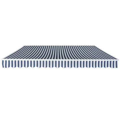 275570 vidaXL Folding Awning Manual Operated 400 cm Blue/White (143025+143046)