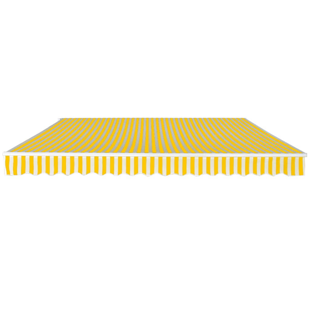 275574 vidaXL Folding Awning Manual Operated 400 cm Yellow/White (143031+143046)