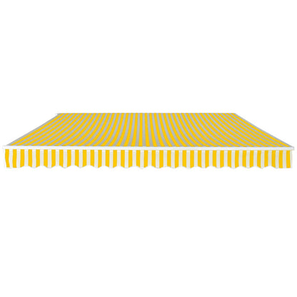 275574 vidaXL Folding Awning Manual Operated 400 cm Yellow/White (143031+143046)