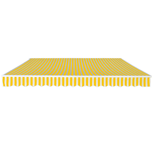 275574 vidaXL Folding Awning Manual Operated 400 cm Yellow/White (143031+143046)